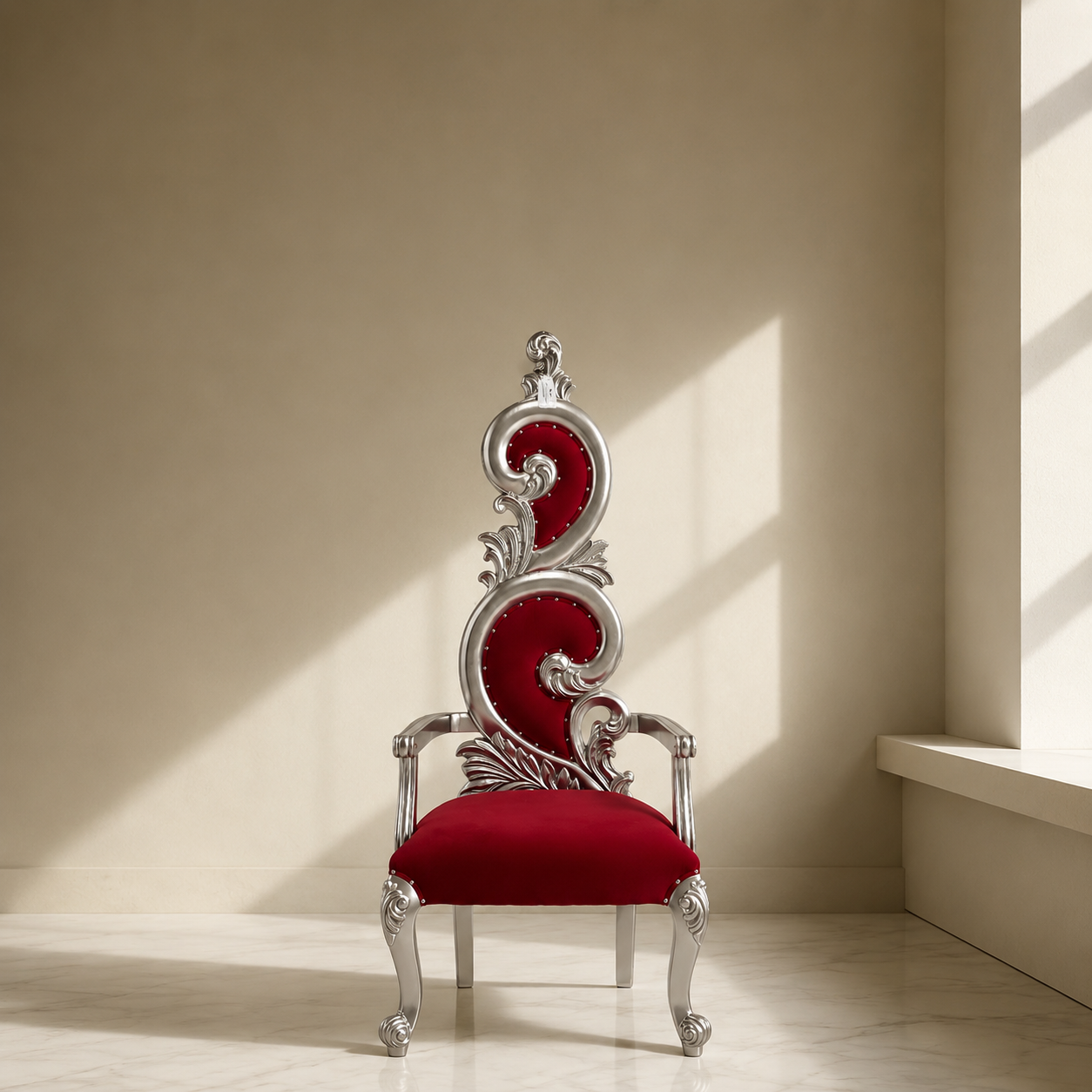 Silla trono con acento Serpentine (par)