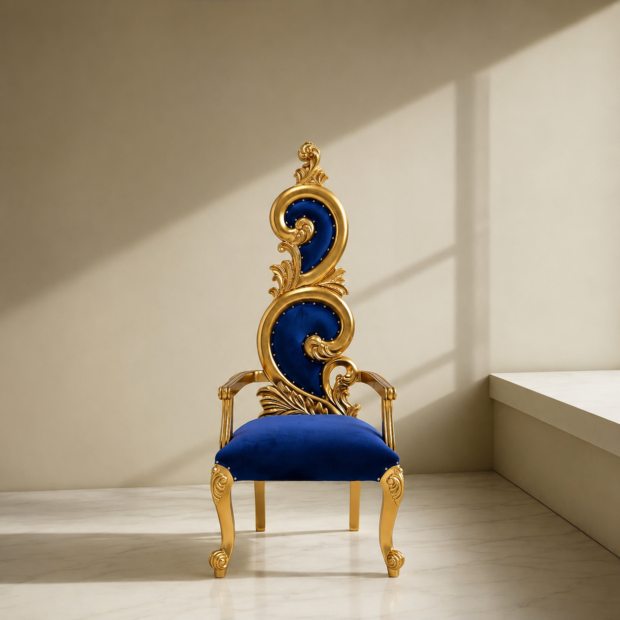 Silla trono con acento Serpentine (par)