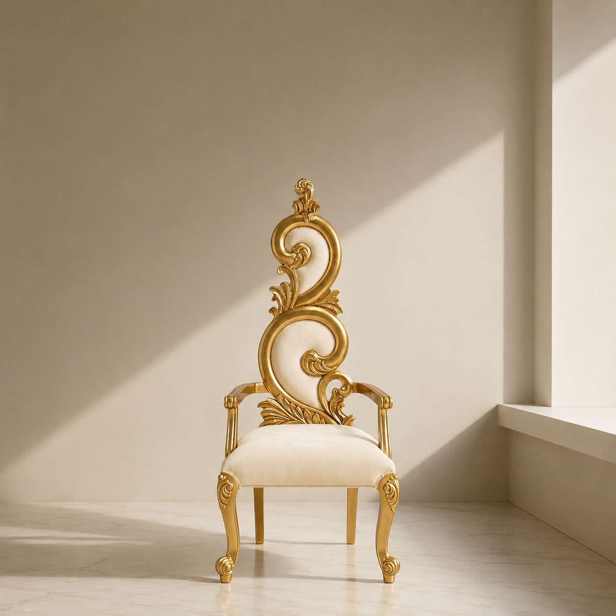 Silla trono con acento Serpentine (par)