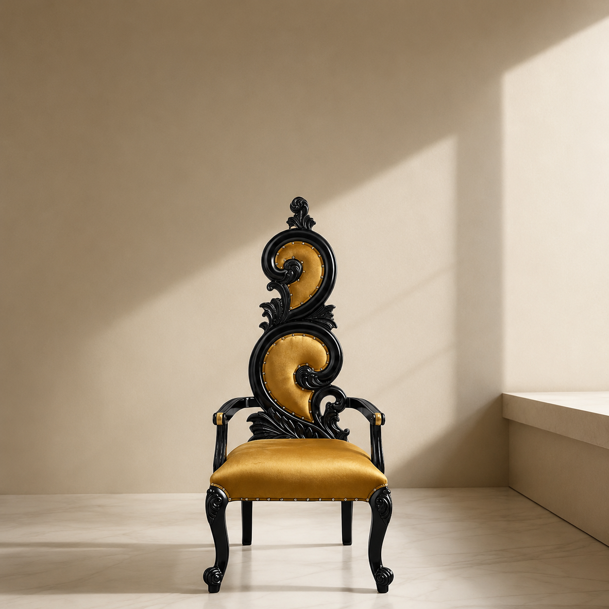 Silla trono con acento Serpentine (par)