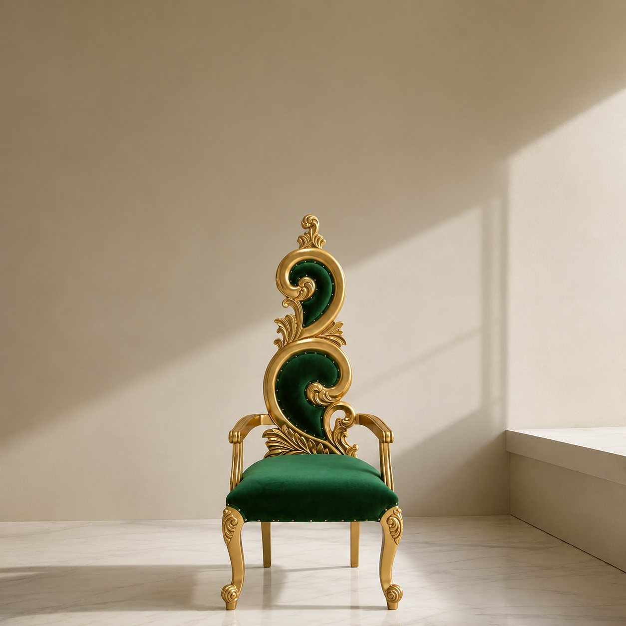 Silla trono con acento Serpentine (par)