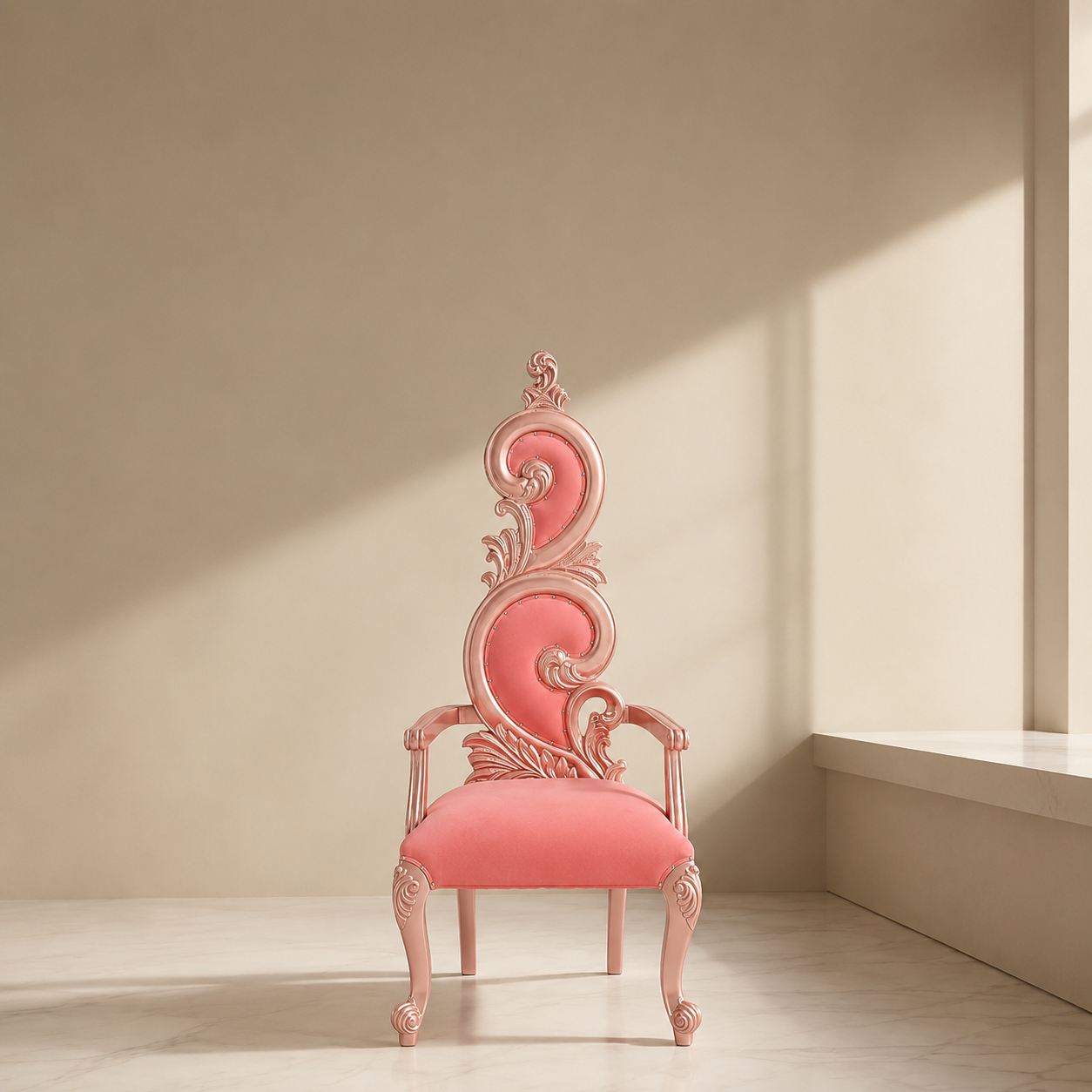Silla trono con acento Serpentine (par)
