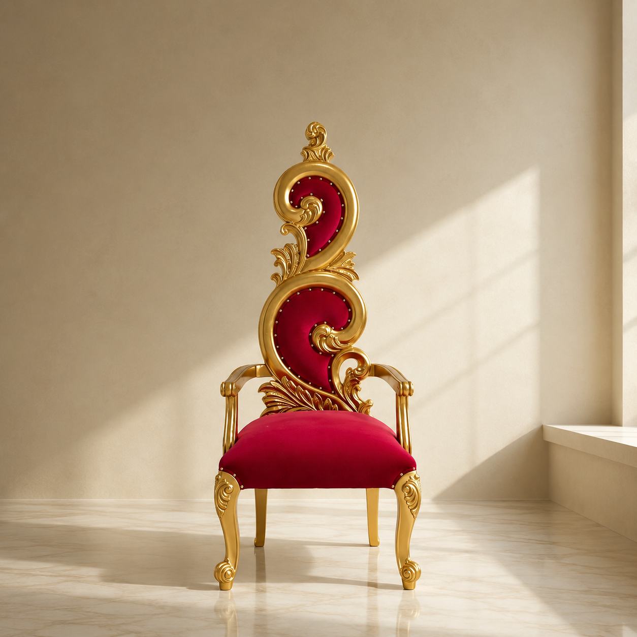 Silla trono con acento Serpentine (par)