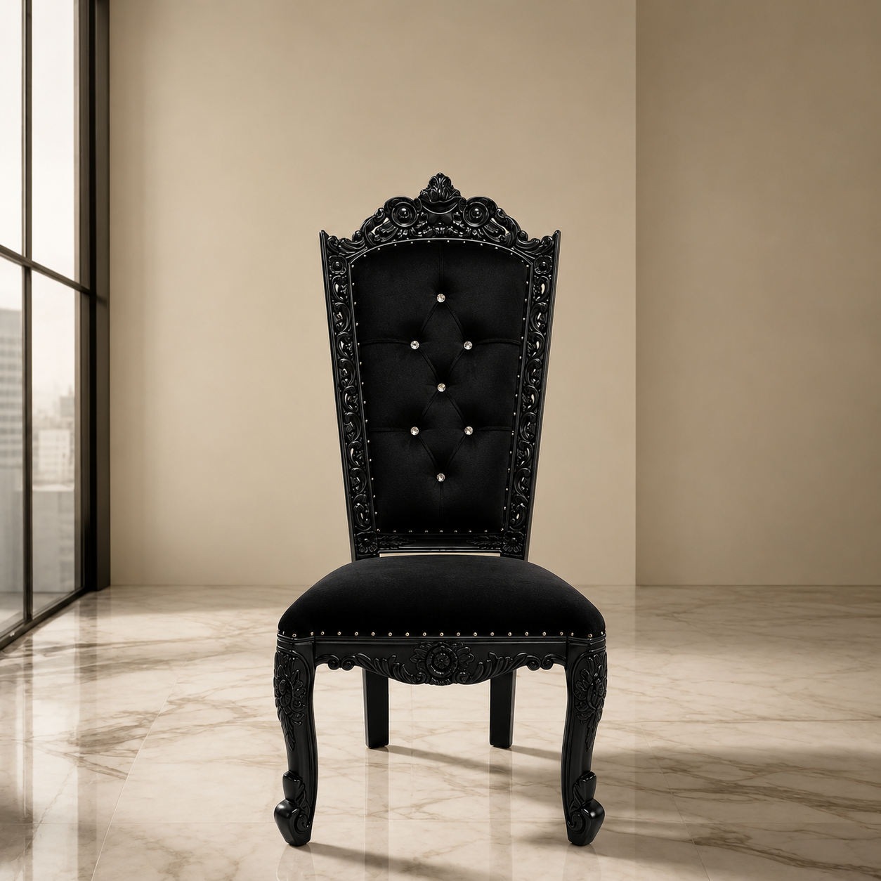 Trono sin brazos de la reina Raquel