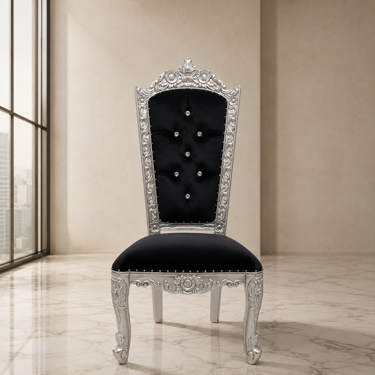Trono sin brazos de la reina Raquel