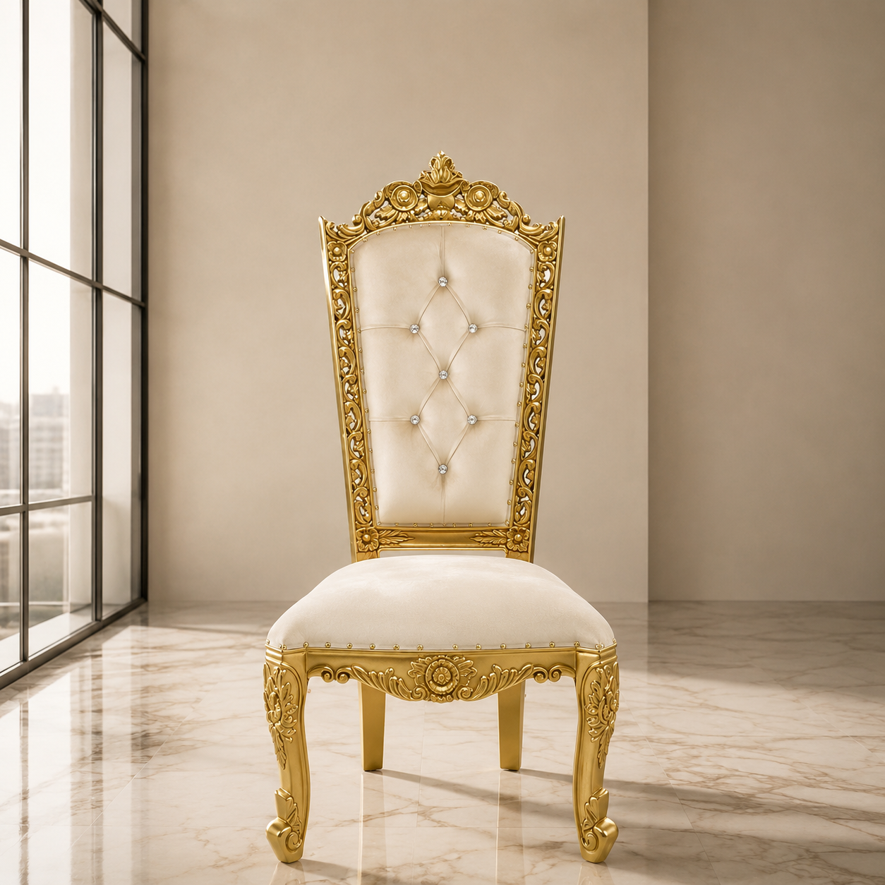 Trono sin brazos de la reina Raquel