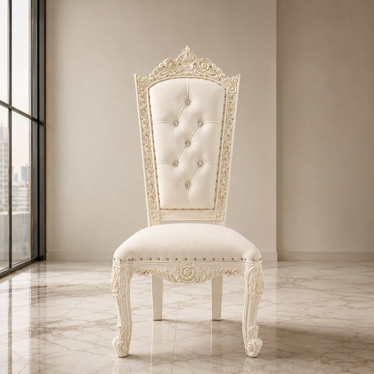 Trono sin brazos de la reina Raquel