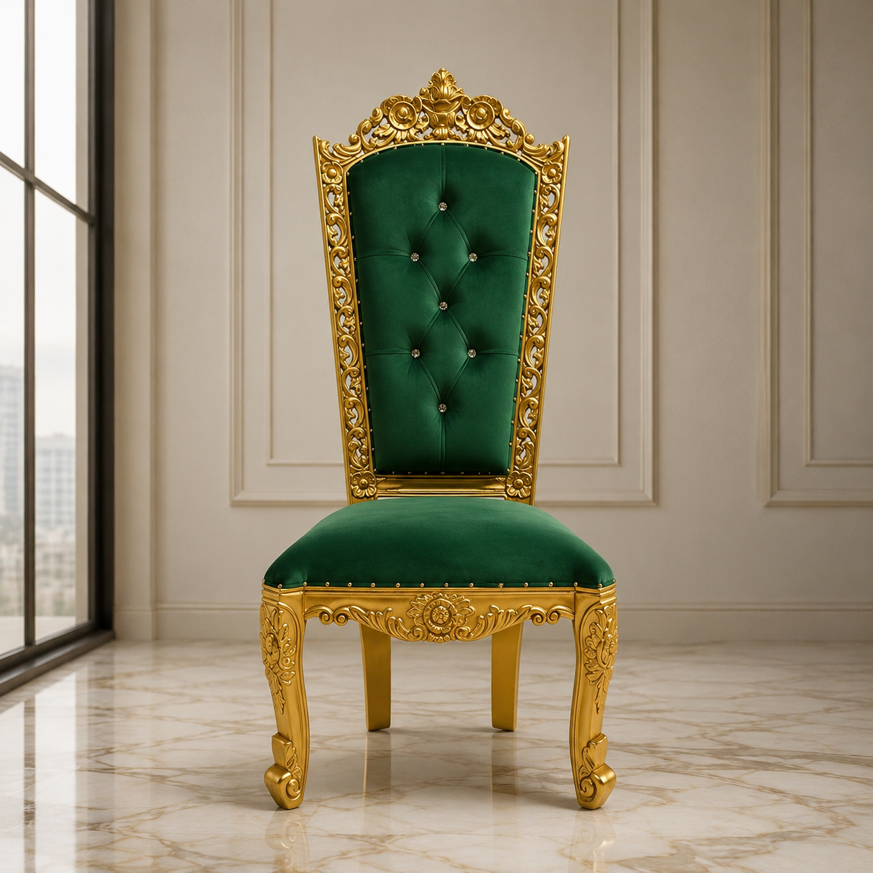 Trono sin brazos de la reina Raquel