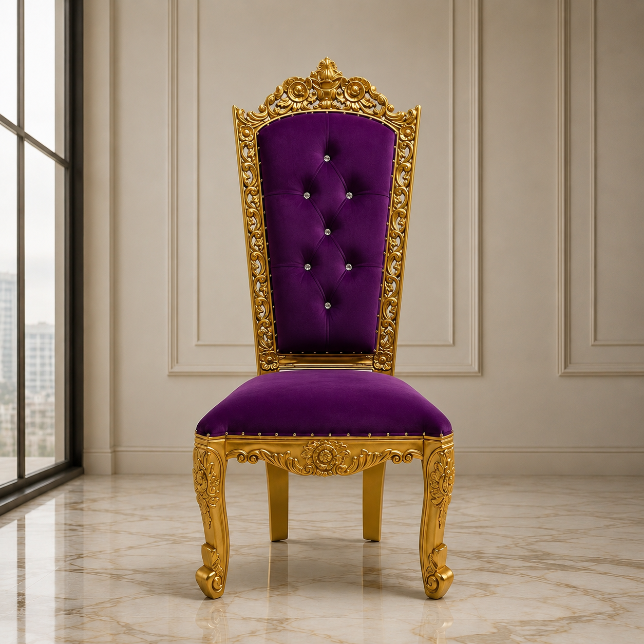Trono sin brazos de la reina Raquel