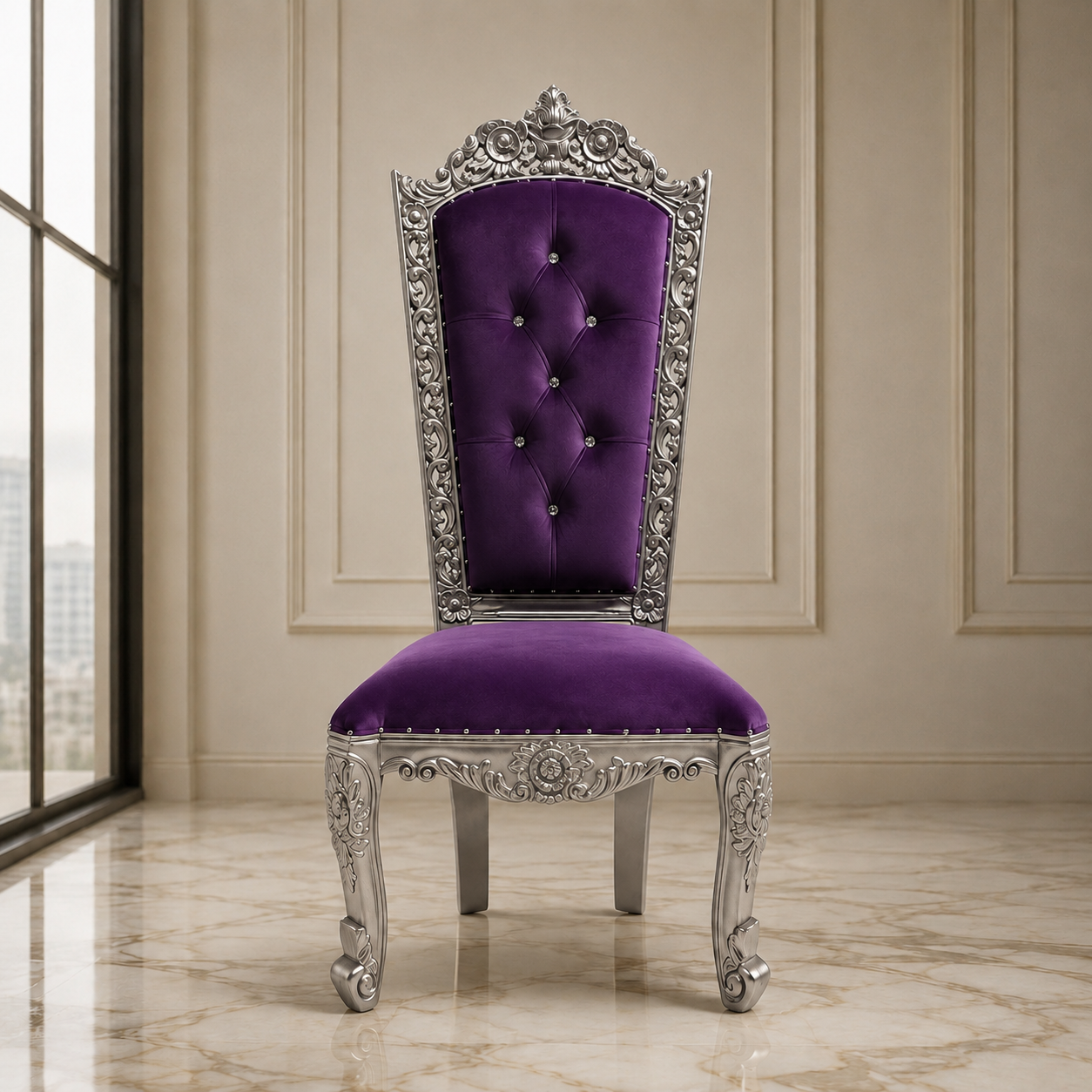 Trono sin brazos de la reina Raquel