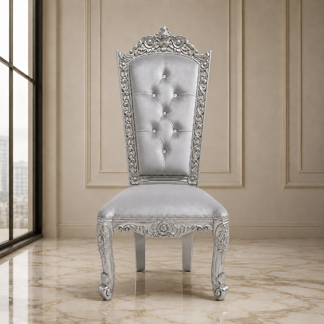 Trono sin brazos de la reina Raquel