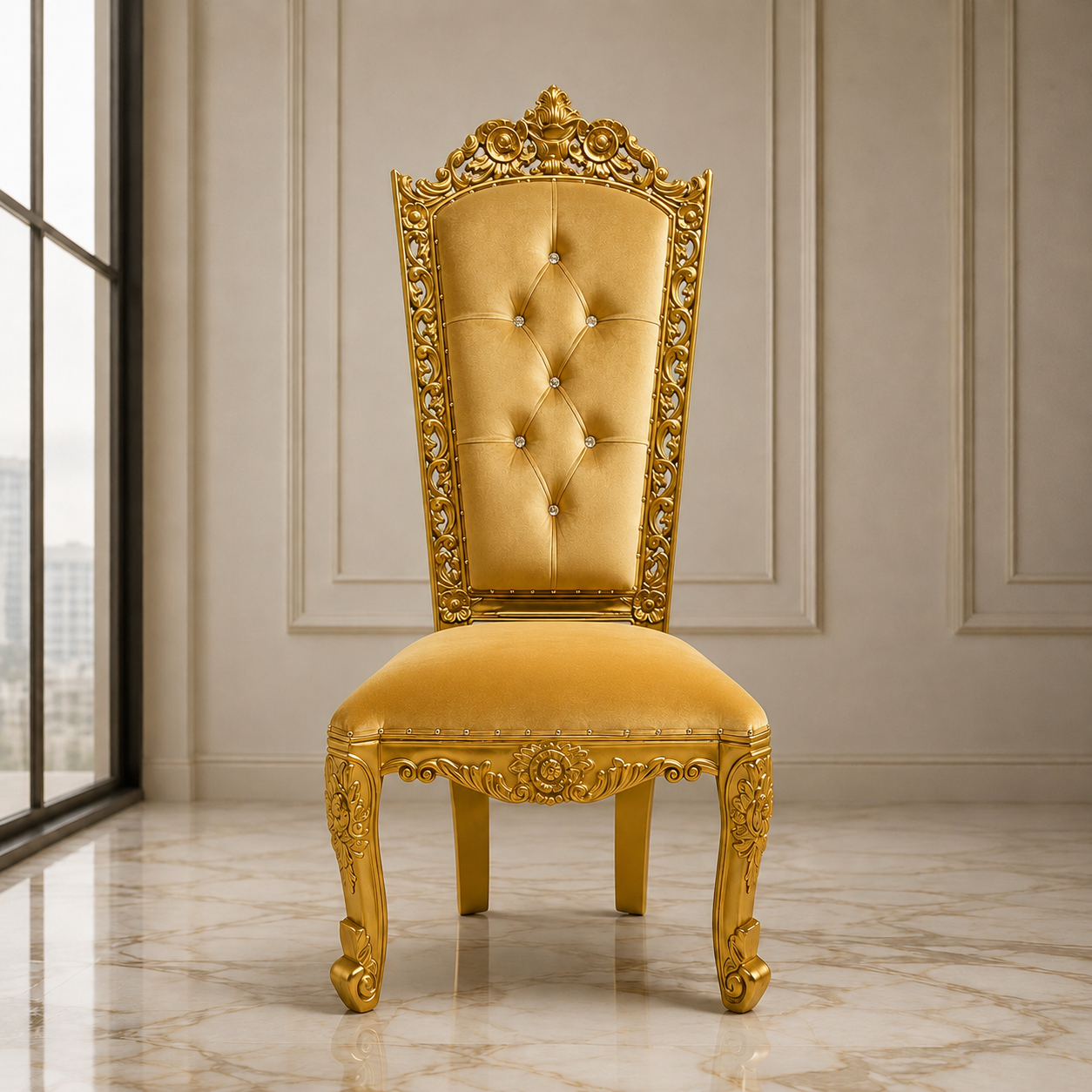 Trono sin brazos de la reina Raquel