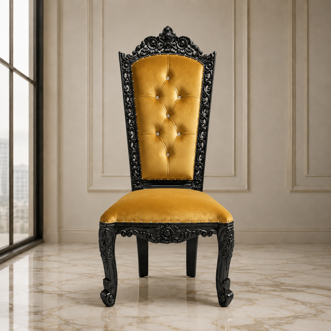 Trono sin brazos de la reina Raquel