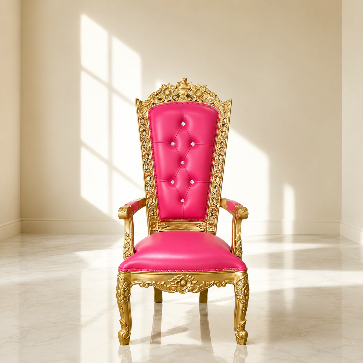 Silla del trono “Reina Raquel” - Negro / Dorado