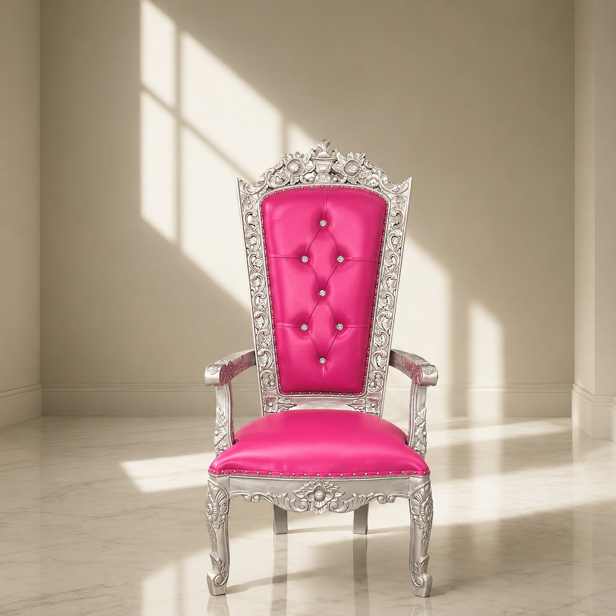 Silla del trono “Reina Raquel” - Negro / Dorado