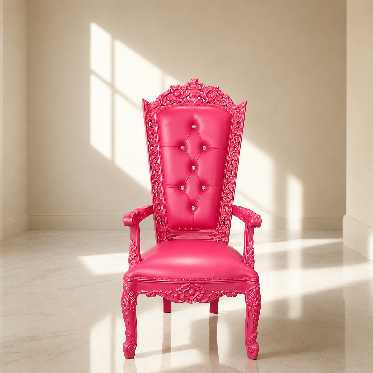Silla del trono “Reina Raquel” - Negro / Dorado