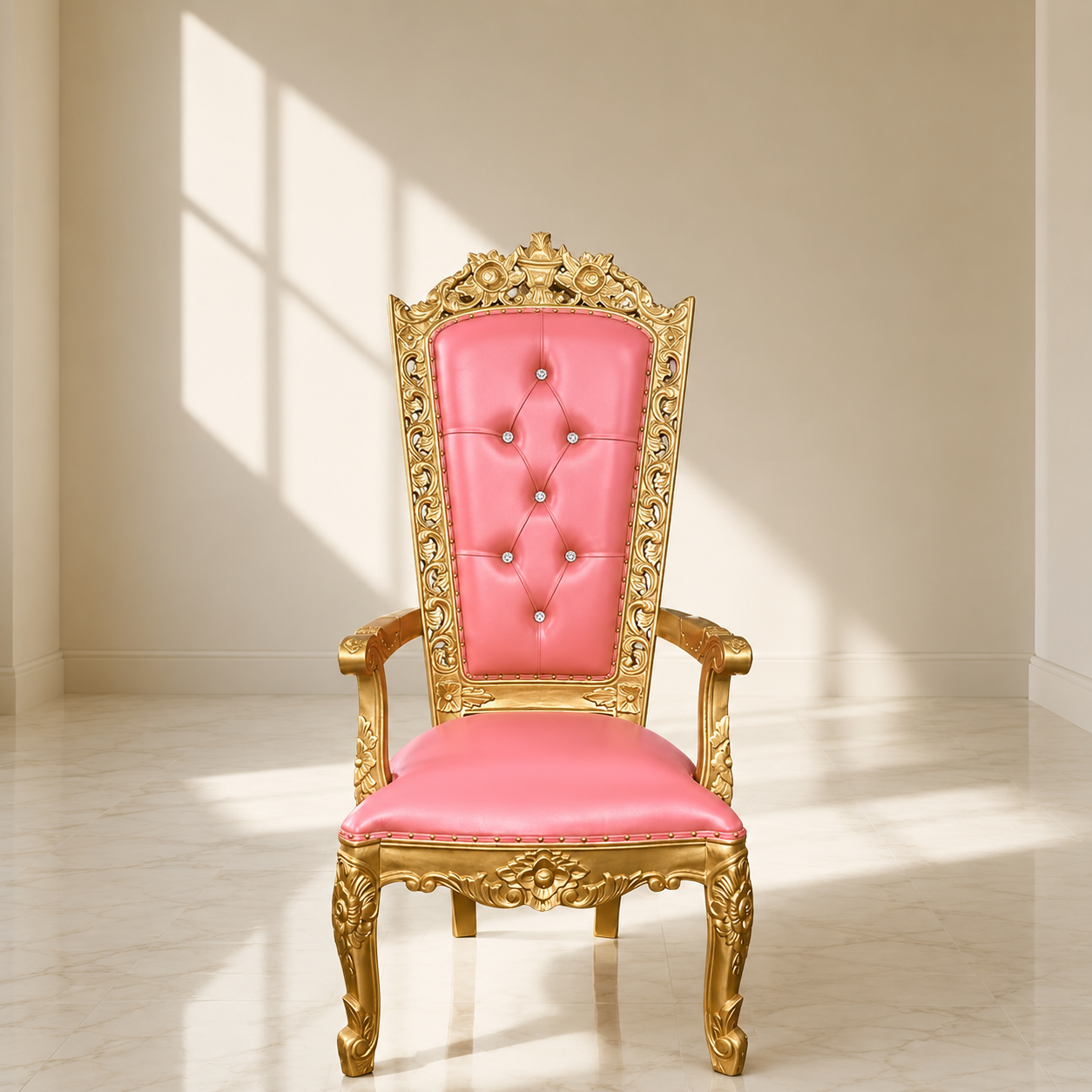Silla del trono “Reina Raquel” - Negro / Dorado