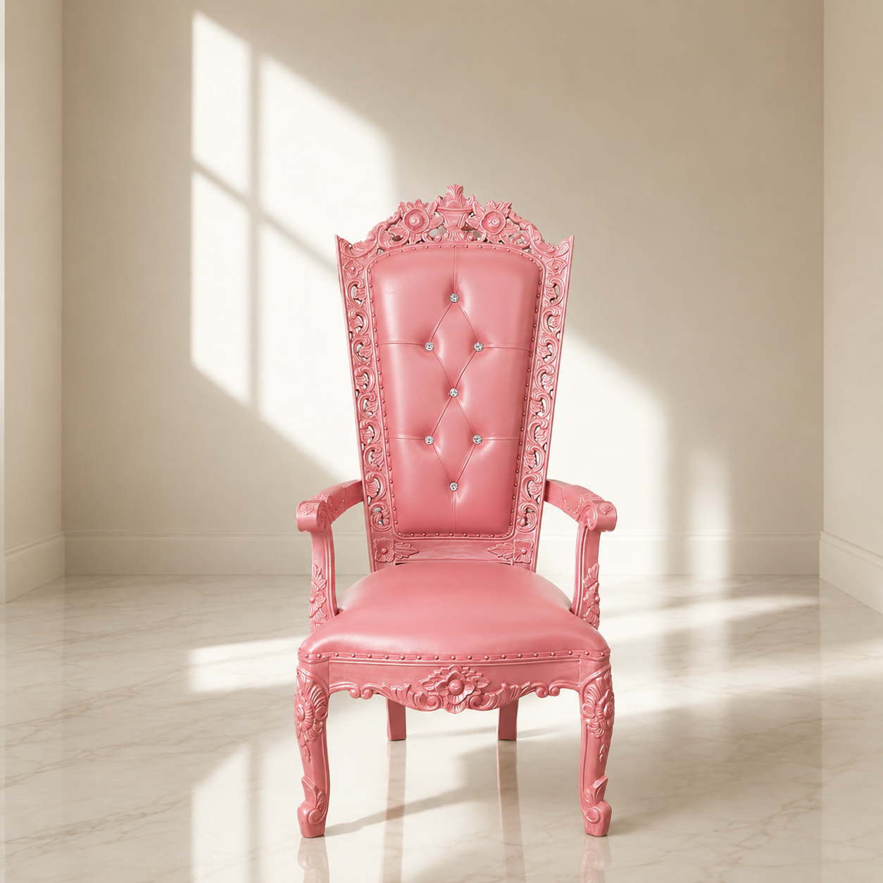 Silla del trono “Reina Raquel” - Negro / Dorado