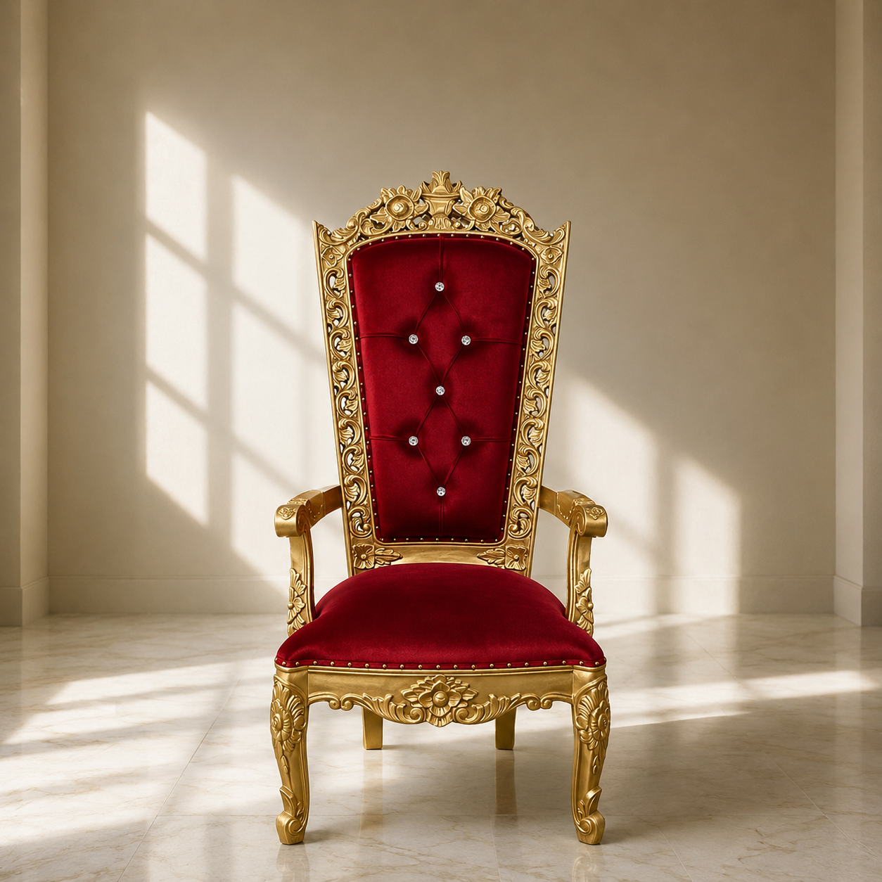 Silla del trono “Reina Raquel” - Negro / Dorado
