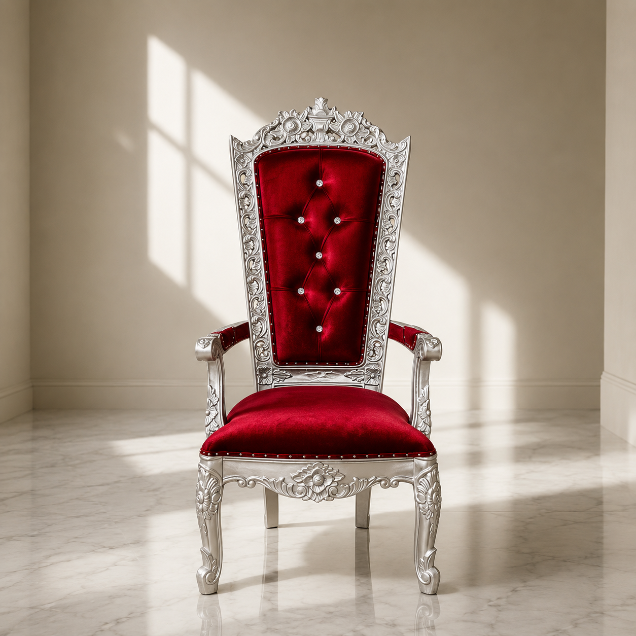 Silla del trono “Reina Raquel” - Negro / Dorado