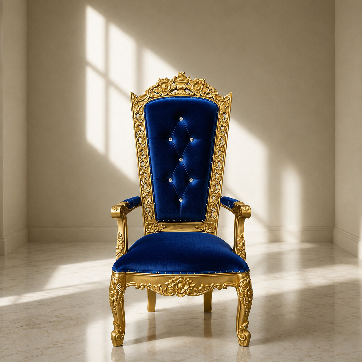 Silla del trono “Reina Raquel” - Negro / Dorado