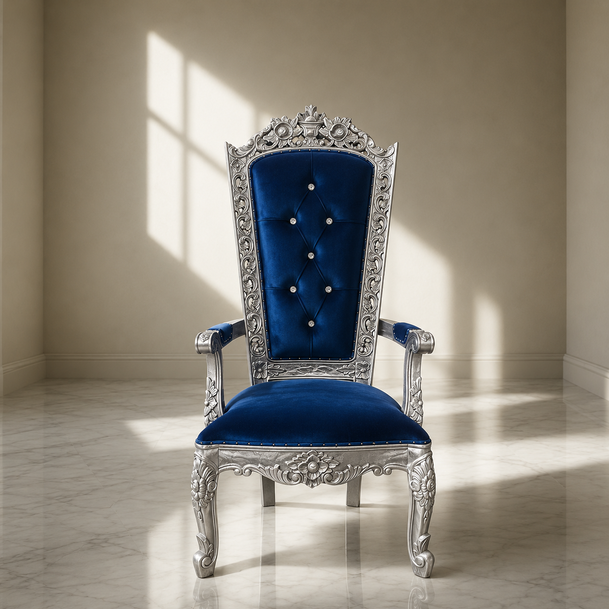 Silla del trono “Reina Raquel” - Negro / Dorado