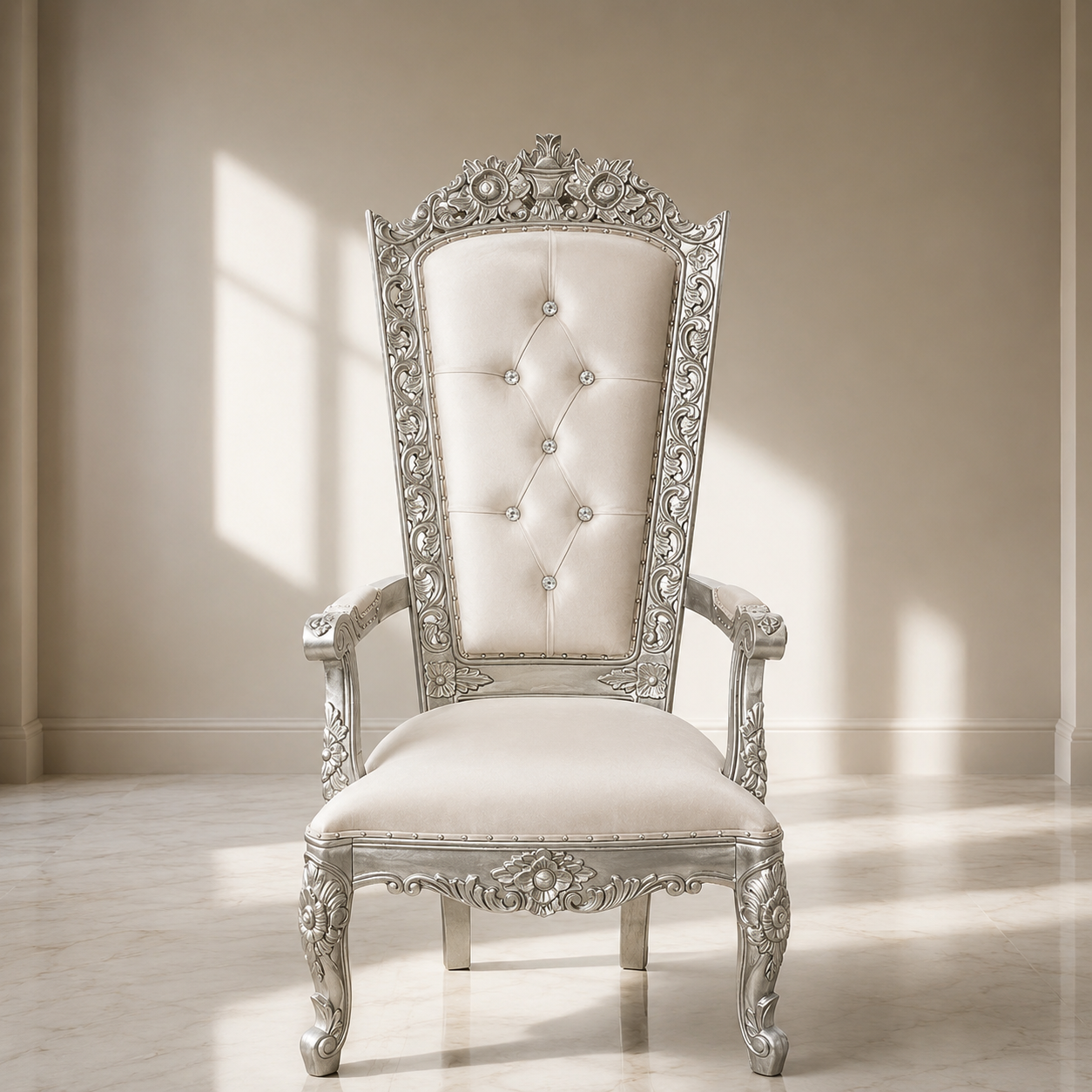 Silla del trono “Reina Raquel” - Negro / Dorado