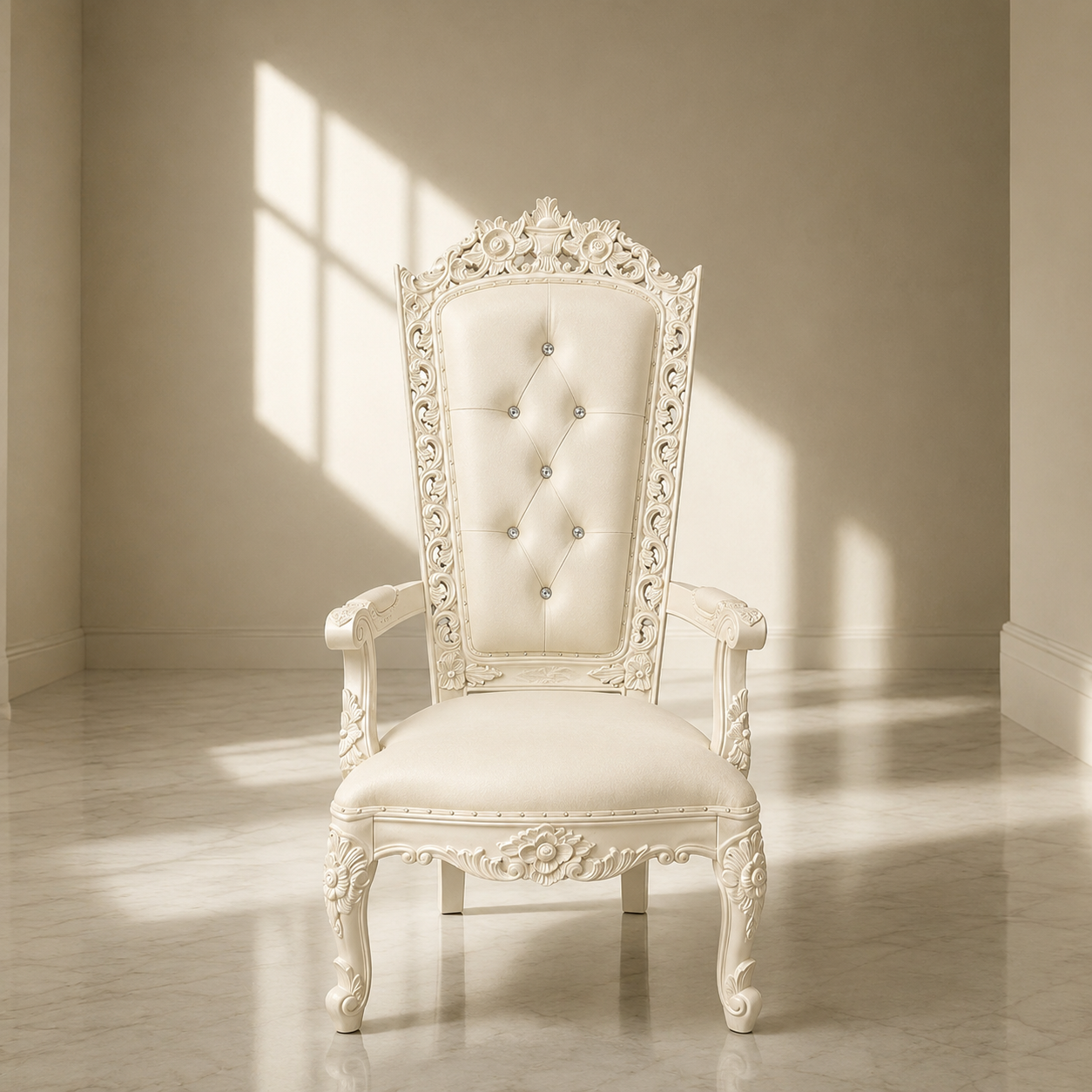 Silla del trono “Reina Raquel” - Negro / Dorado