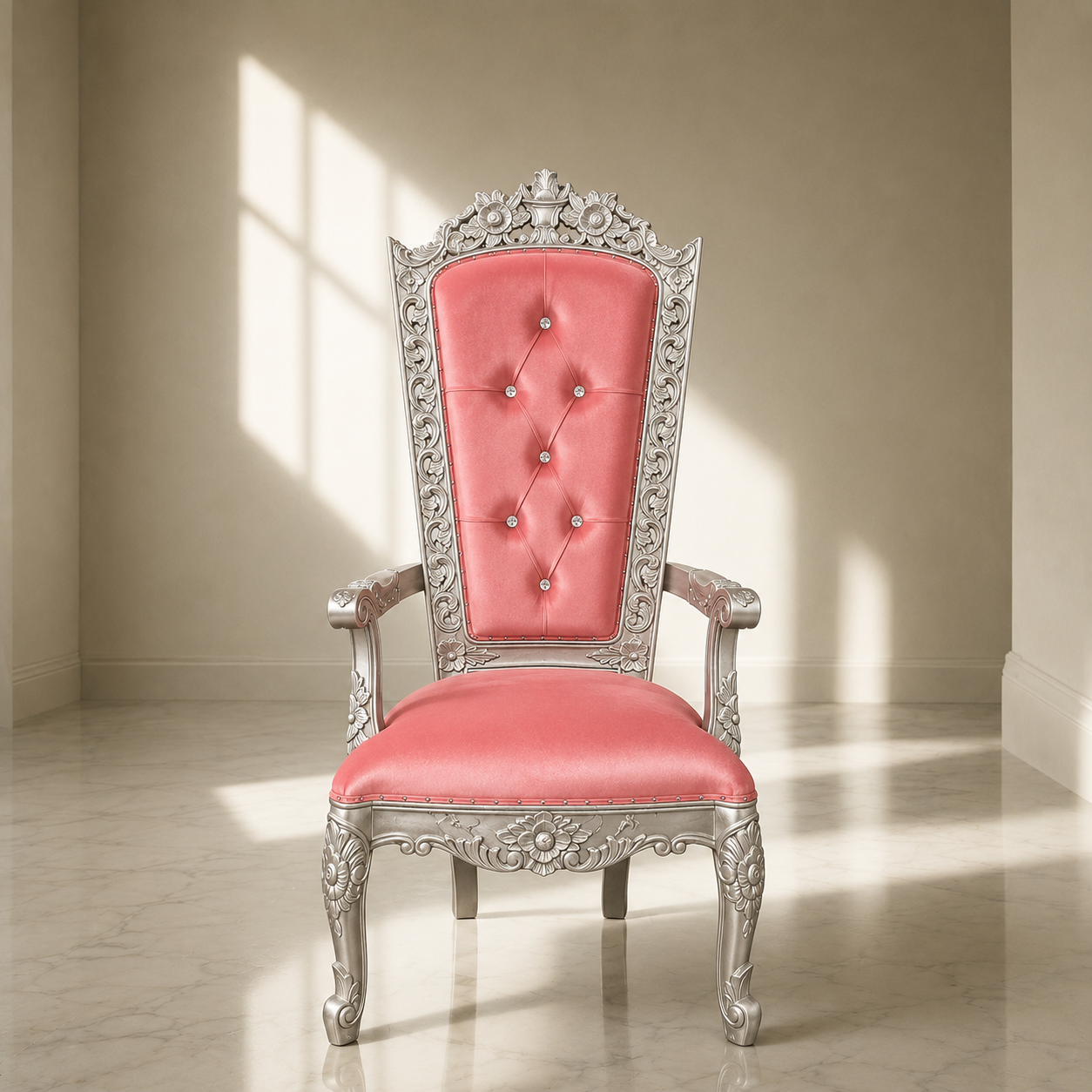 Silla del trono “Reina Raquel” - Negro / Dorado
