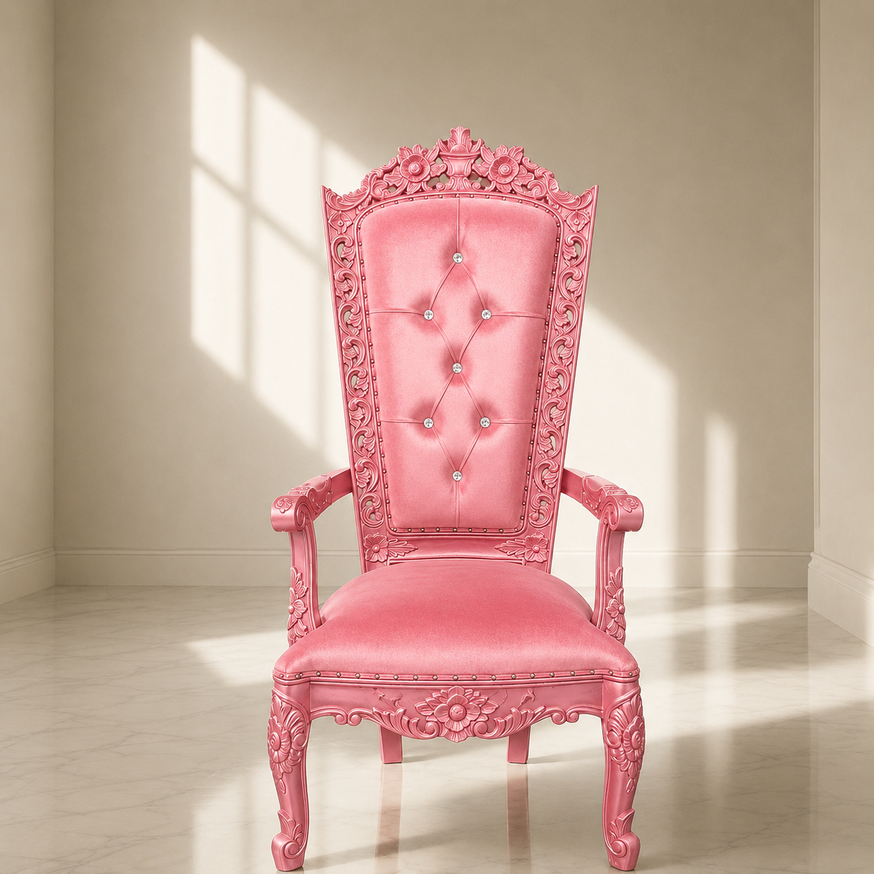 Silla del trono “Reina Raquel” - Negro / Dorado