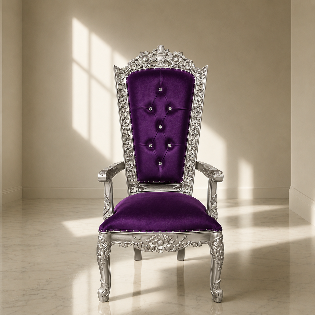 Silla del trono “Reina Raquel” - Negro / Dorado