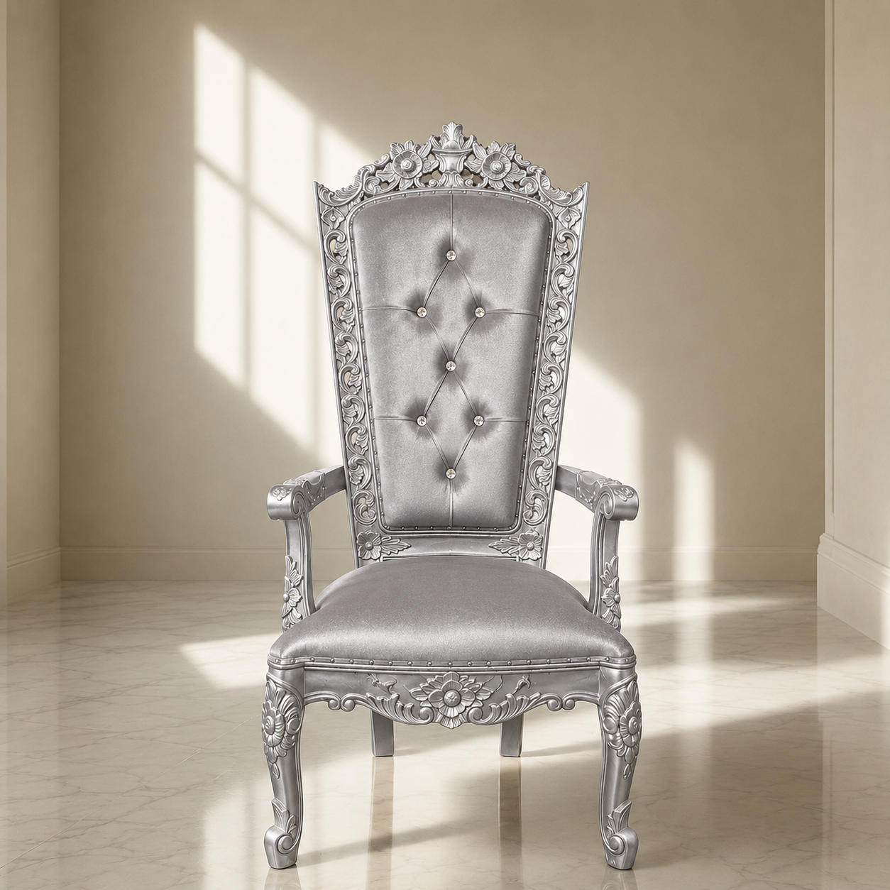 Silla del trono “Reina Raquel” - Negro / Dorado