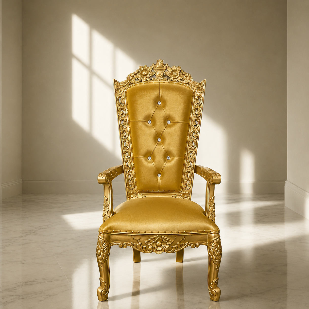 Silla del trono “Reina Raquel” - Negro / Dorado