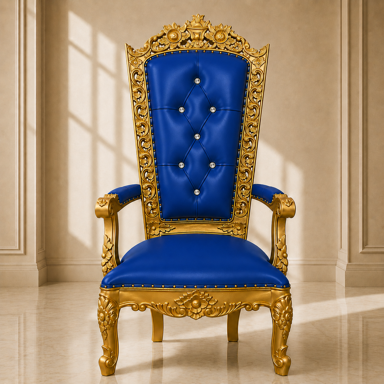 Silla del trono “Reina Raquel” - Negro / Dorado