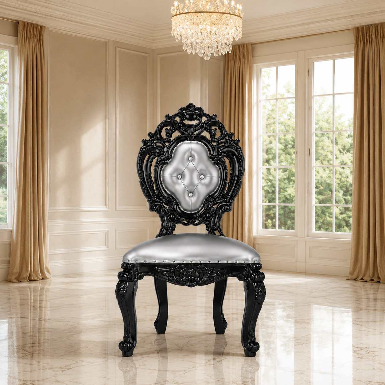 Silla de comedor sin brazos Ophelia