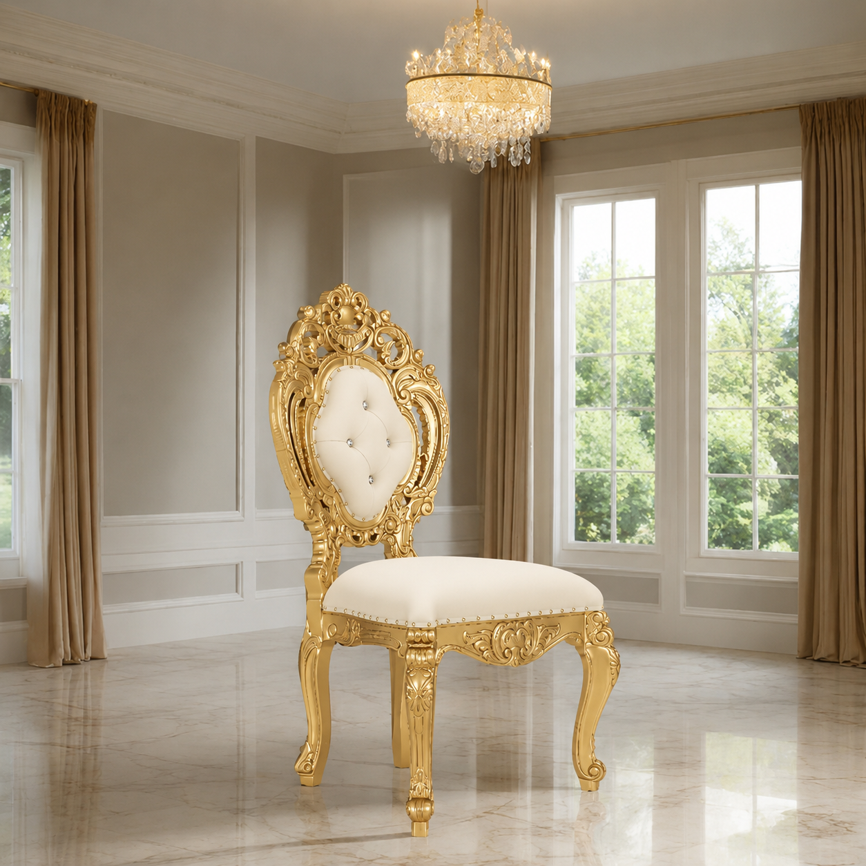 Silla de comedor sin brazos Ophelia