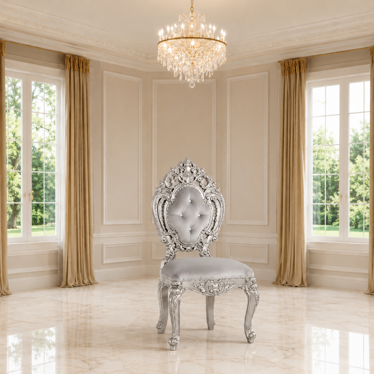 Silla de comedor sin brazos Ophelia
