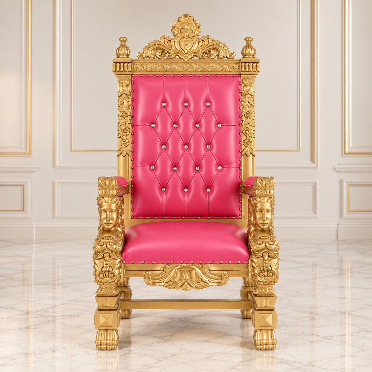 King Samuel Angelic Face Throne Chair