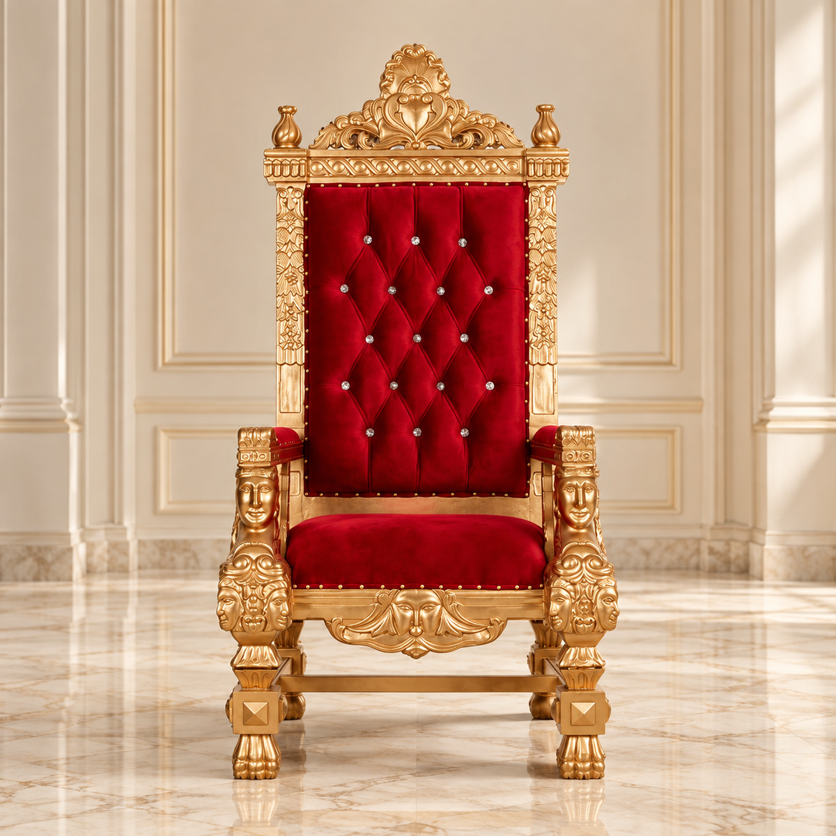 King Samuel Angelic Face Throne Chair