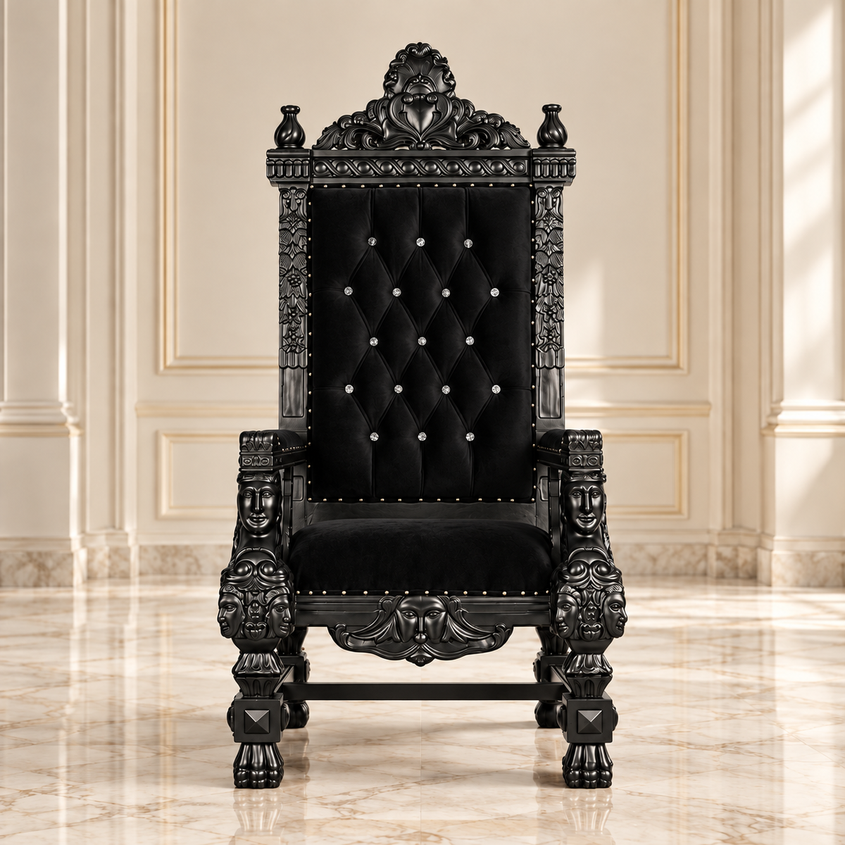 King Samuel Angelic Face Throne Chair