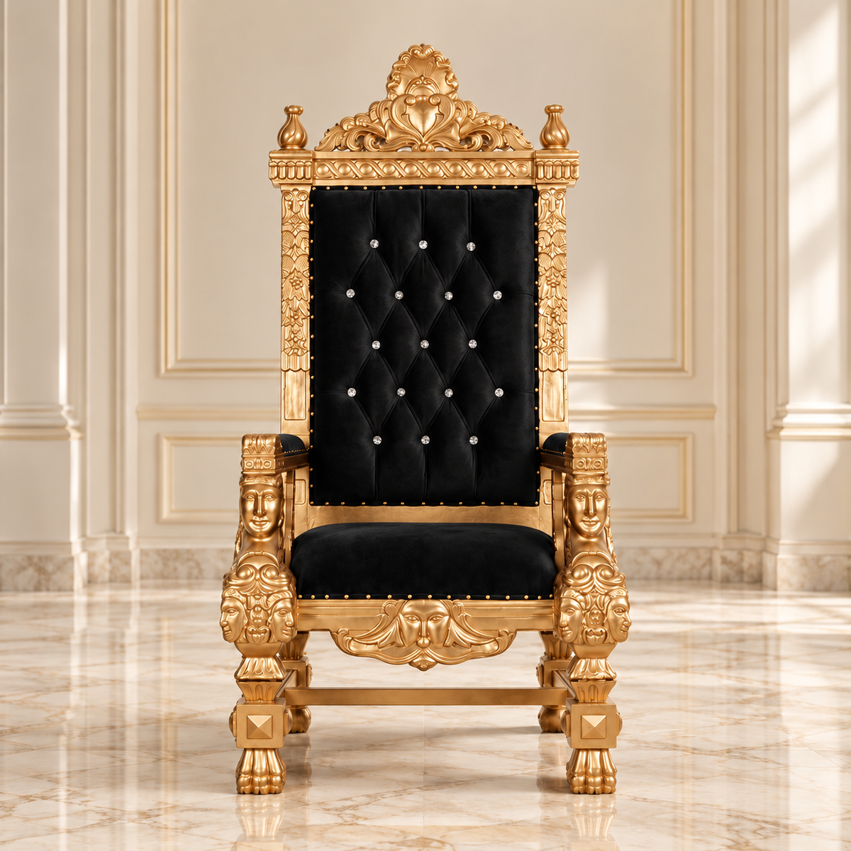 King Samuel Angelic Face Throne Chair