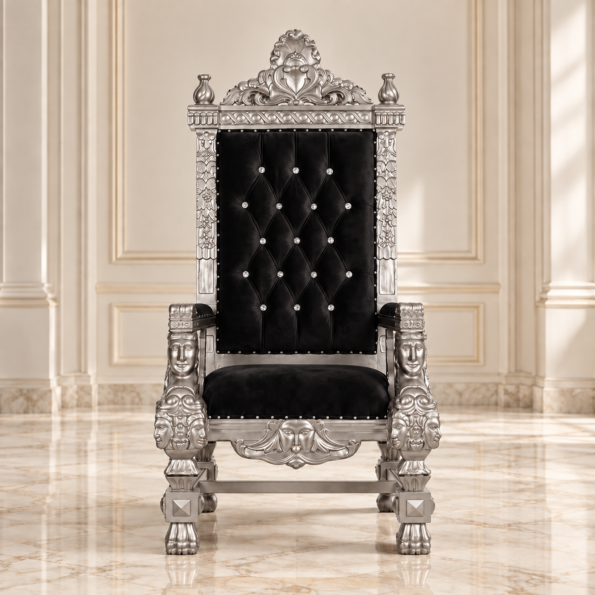 King Samuel Angelic Face Throne Chair