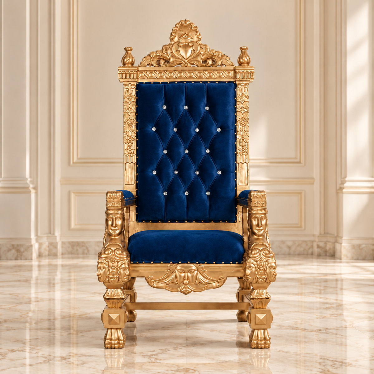 King Samuel Angelic Face Throne Chair