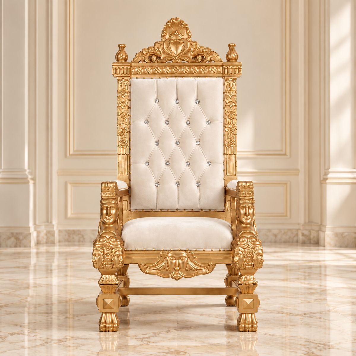 King Samuel Angelic Face Throne Chair
