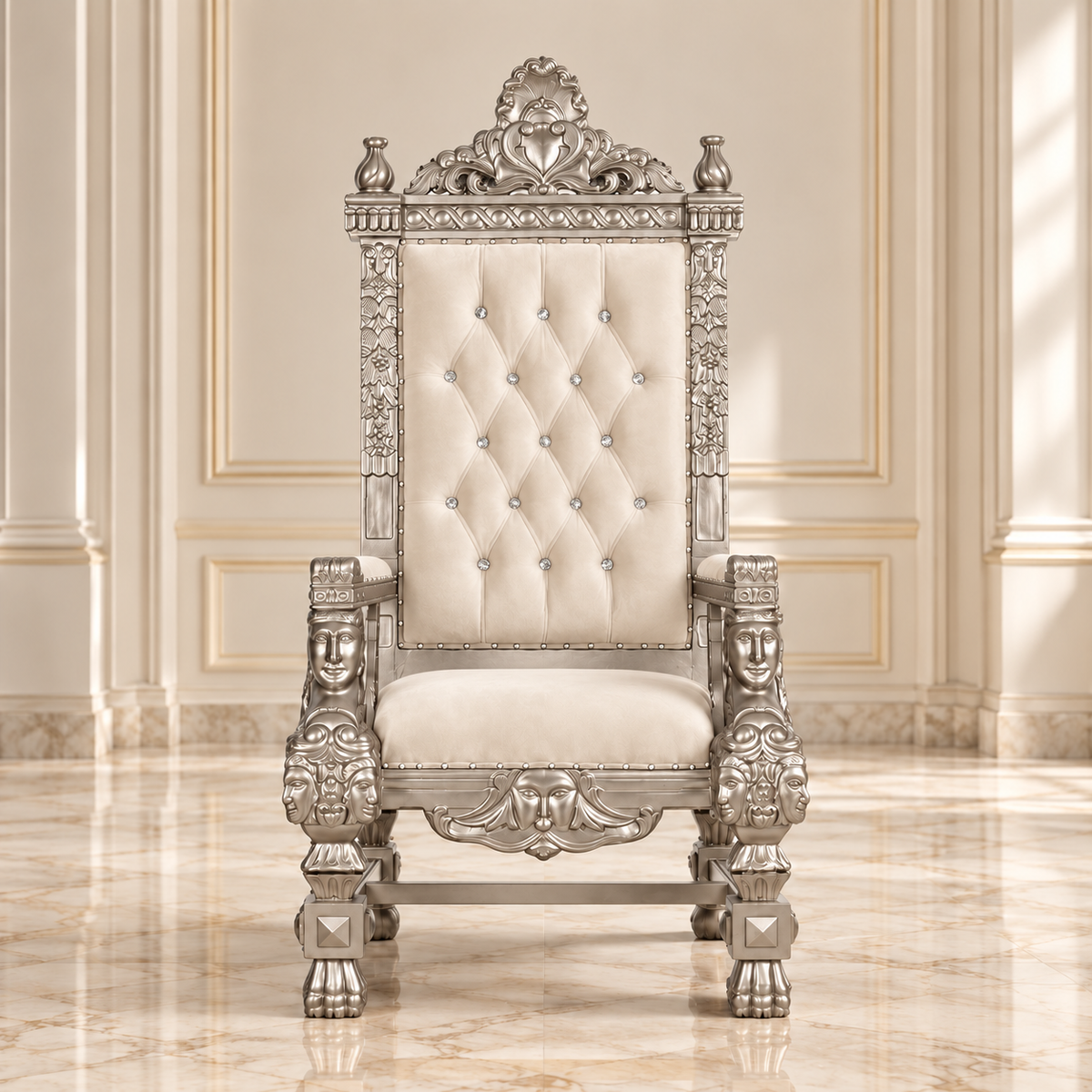 King Samuel Angelic Face Throne Chair
