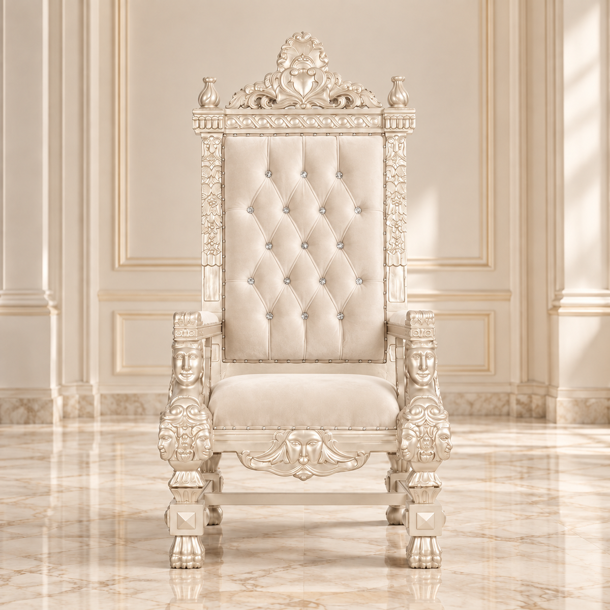 King Samuel Angelic Face Throne Chair