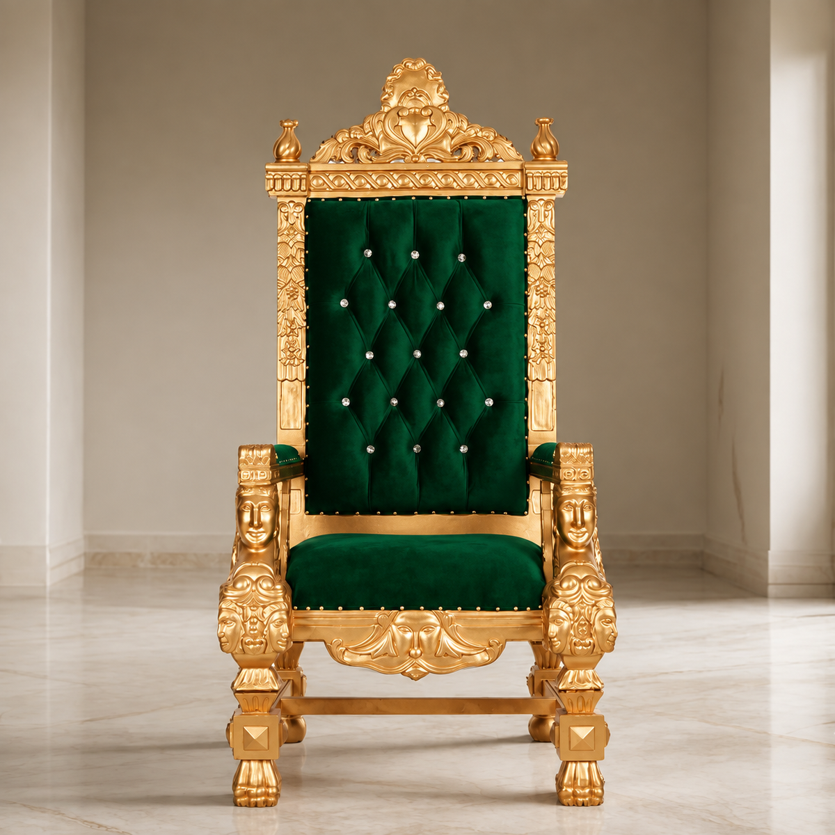 King Samuel Angelic Face Throne Chair