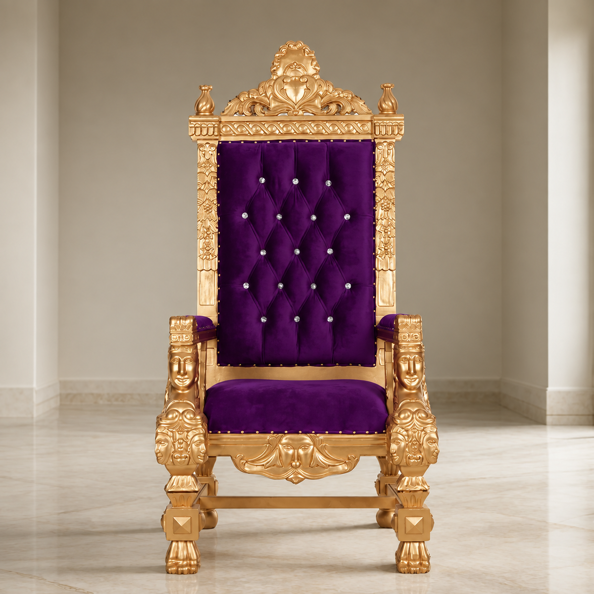 King Samuel Angelic Face Throne Chair