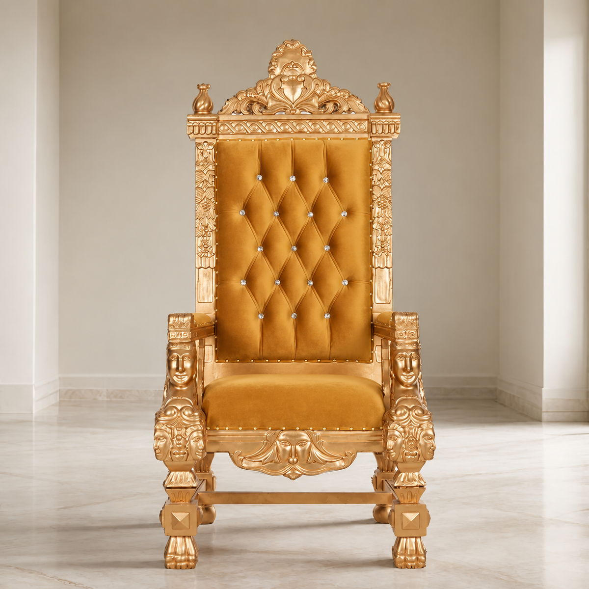 King Samuel Angelic Face Throne Chair