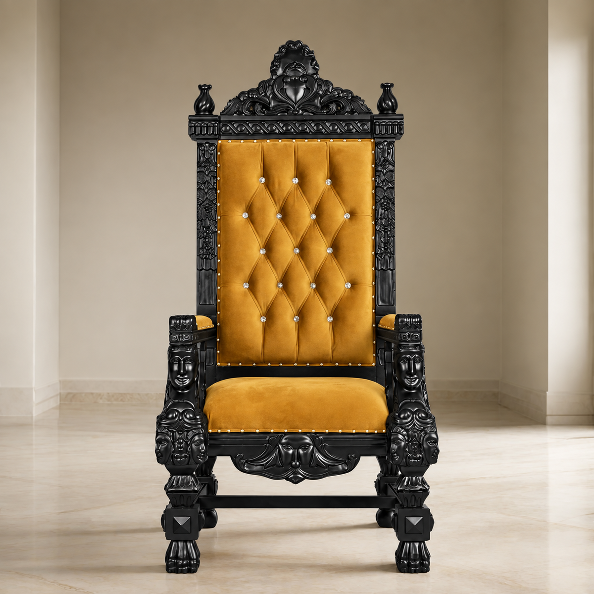 King Samuel Angelic Face Throne Chair